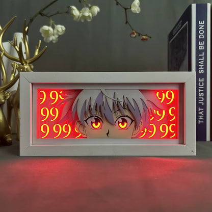 Anime Figures Hunter X Hunter Killua Light Box for Bedroom Decoration Manga Paper Carving Lamp for Children'S Room Hxh Face Eyes