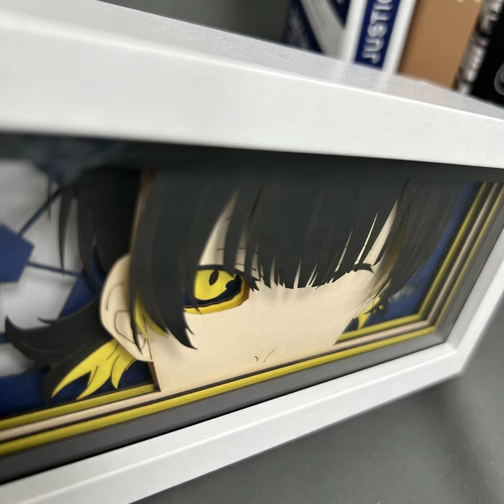 Anime Light Box Meguru Bachira Blue Lock for Gamer Room Decoration Manga Table Desk Lamp Anime Blue Lock Lightbox Eyes Face