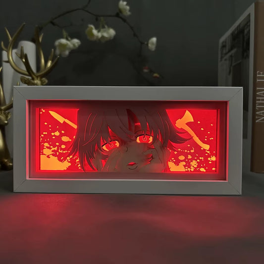 Paper Cut Anime Light Box Future Diary Yuno Gasai for Bedroom Decor Birthday Gift Manga Shadow Box Desk Table Lamp Night Light