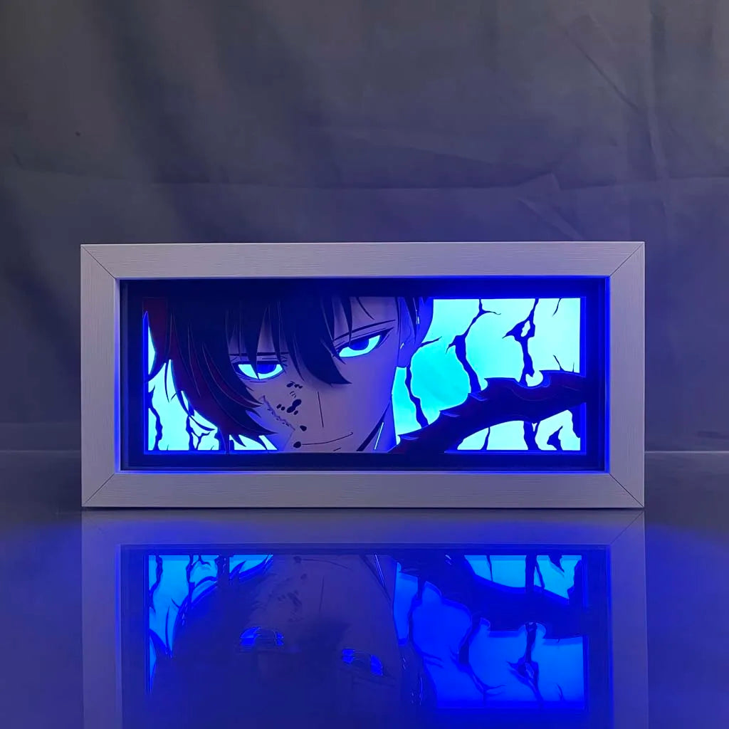 Solo Leveling Sung Jin Woo Anime Light Box for Bedroom Decor Desk Manga Lightbox Kids Birthday Gift Desk Lamps Led Night Light