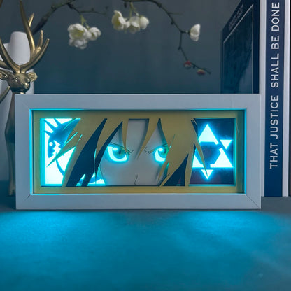 Anime Light Box Fullmetal Alchemist Edward Elric Face Gamer Room Decoration Manga Paper Cut Led Night Lamp Fullmetal Alchemist