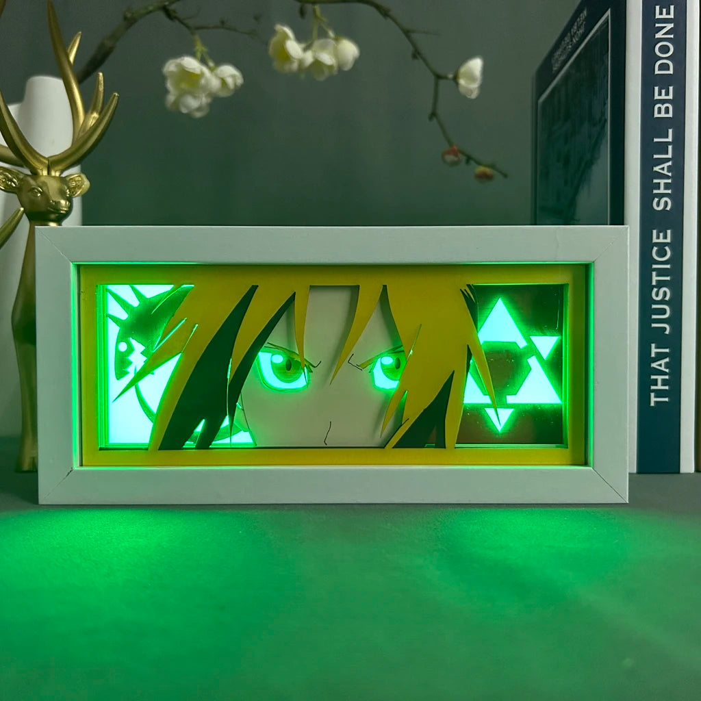 Anime Light Box Fullmetal Alchemist Edward Elric Face Gamer Room Decoration Manga Paper Cut Led Night Lamp Fullmetal Alchemist