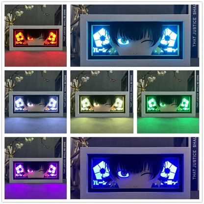 Anime Light Box Meguru Bachira Blue Lock for Gamer Room Decoration Manga Table Desk Lamp Anime Blue Lock Lightbox Eyes Face