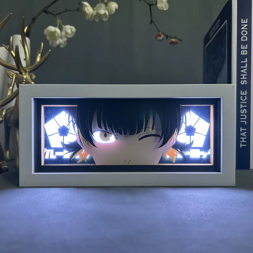 Anime Light Box Meguru Bachira Blue Lock for Gamer Room Decoration Manga Table Desk Lamp Anime Blue Lock Lightbox Eyes Face