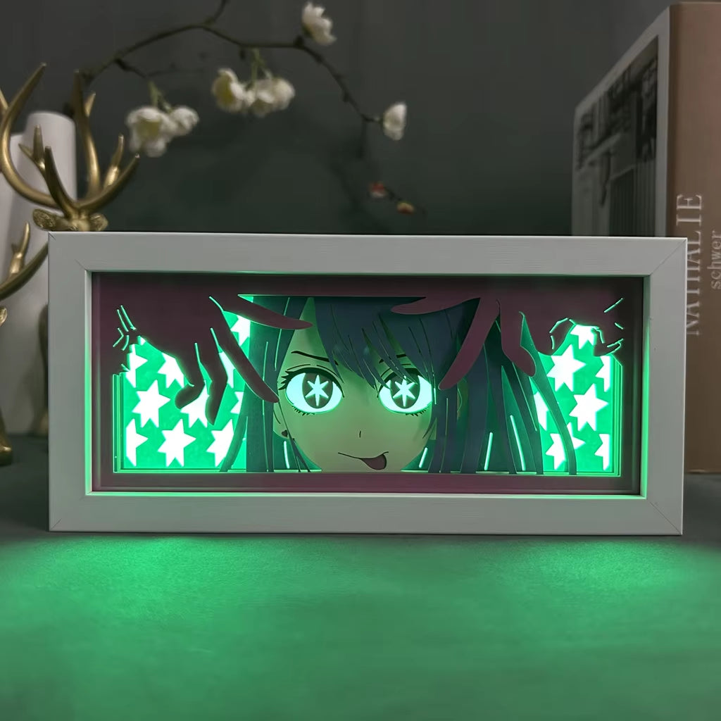 Paper Cut Anime Light Box Oshi No Ko Ai Hoshino for Bedroom Decor Birthday Gift Manga Shadow Box Desk Table Lamp LED Night Light