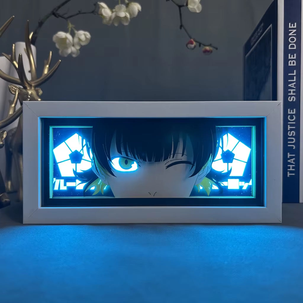 Anime Light Box Meguru Bachira Blue Lock for Gamer Room Decoration Manga Table Desk Lamp Anime Blue Lock Lightbox Eyes Face